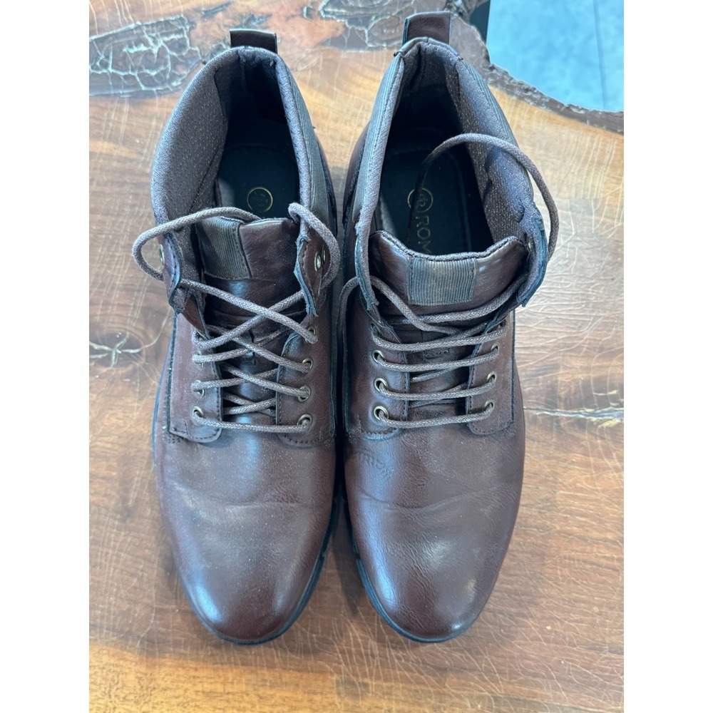 Romario 5603 Men's Brown Leather Ankle Boots Lace-Up Work Casual NWOT